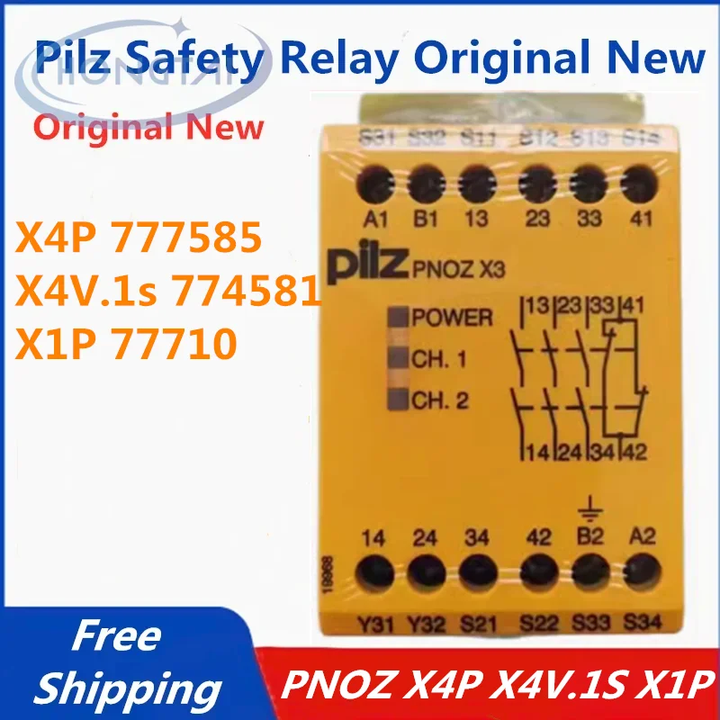 Free Shipping PNOZ X4P 777585 X4V.1s 774581 X1P 77710 24V PILZ Safety Relay Module Original New Hot Sale