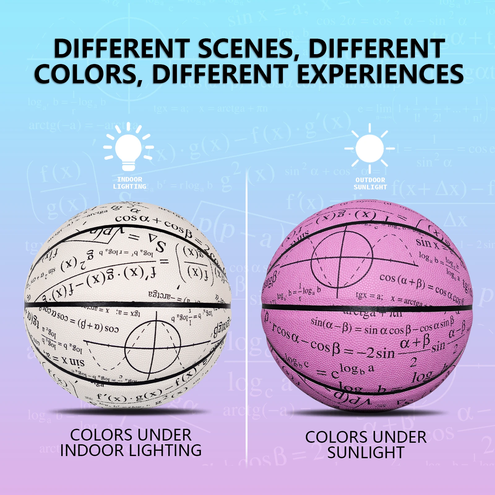 

Color-changing Basketball Size 6/7 For Youth Adults Outdoor Pu Leather Wear-resistant Basketball For Training Game Ball Gift
