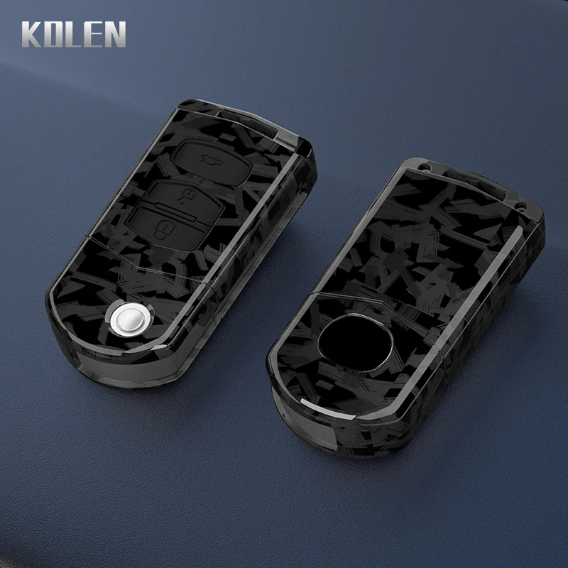 ABS Carbon Fiber Car Flip Key Case Cover For Mazda 2 3 5 6 8 CX7 CX-7 CX5 CX-5 CX9 CX-9 MX5 MX-5 M6 RX8 RX-8 2 3 4 Buttons Shell