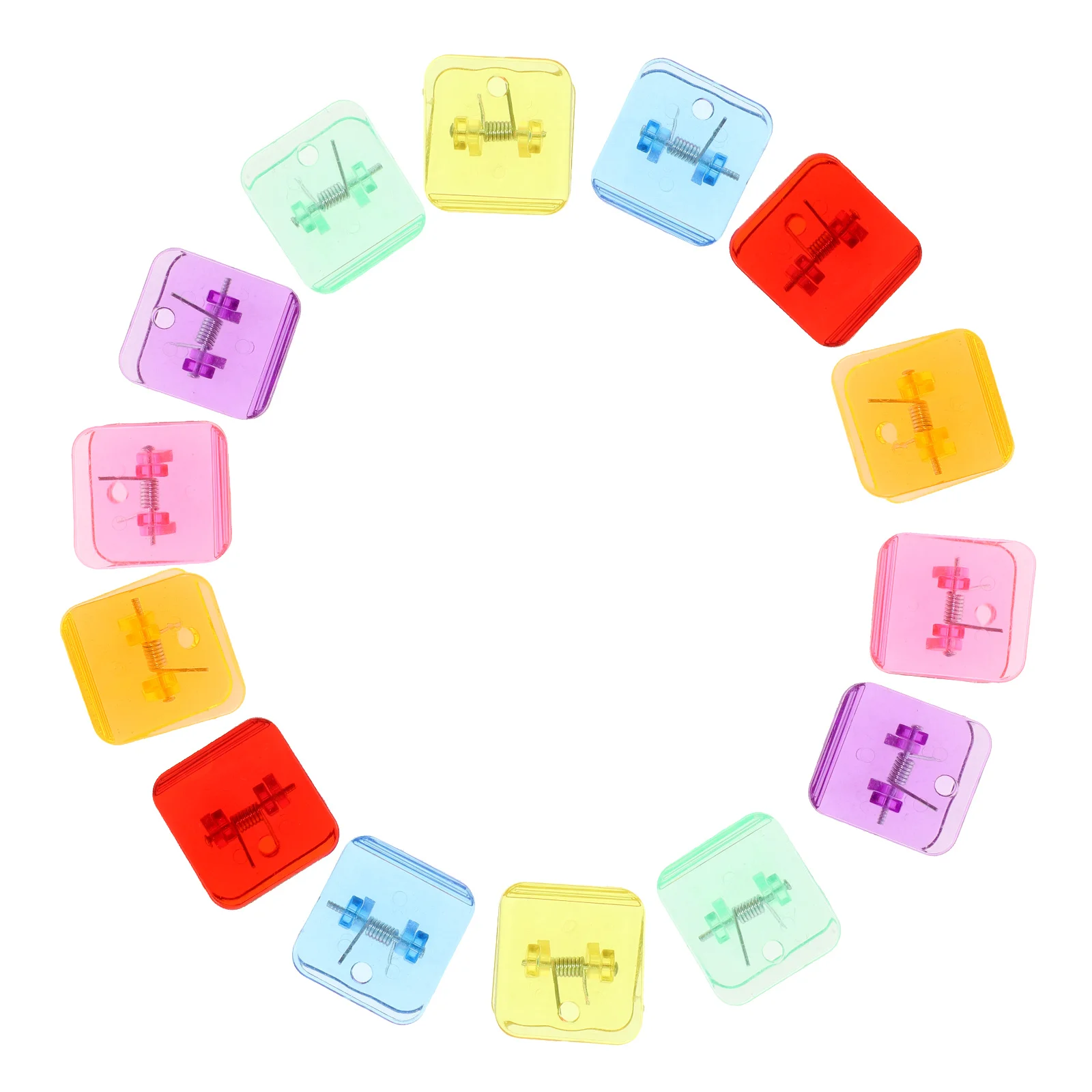 14 Pcs Mini Transparent Folder Office Accessories Binder Plastic Sealing Multi-function Paper Clip