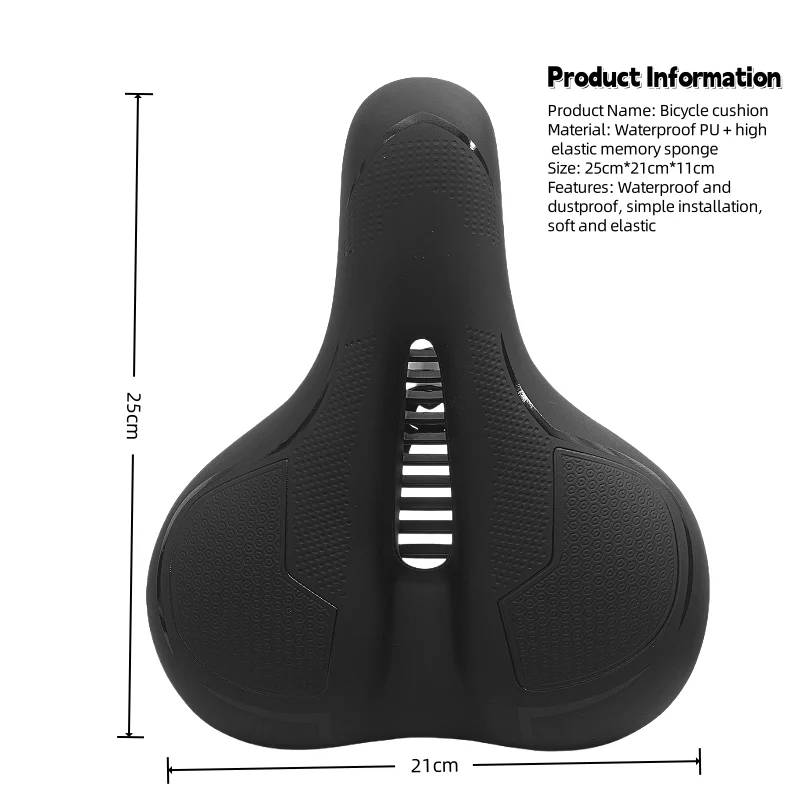 통기성 자전거 시트 쿠션, 충격 흡수 도로 자전거 시트, 안전한 라이딩 장비, 남성과 여성 모두에게 적합