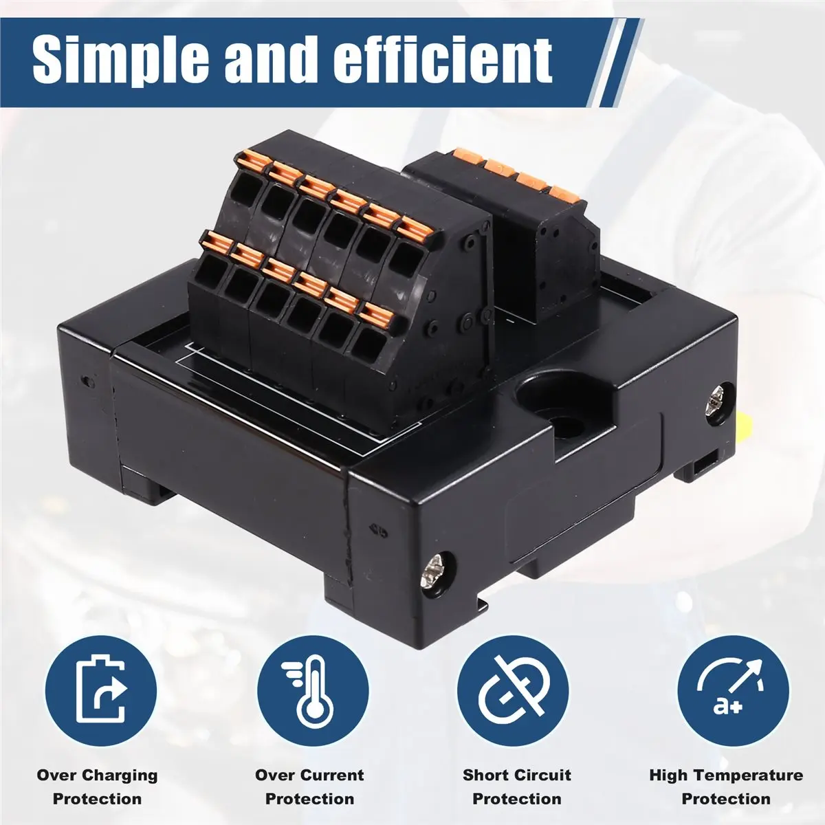 

Разветвитель питания на 1 вход и 6 выходов, клеммная колодка с пружинным зажимом, монтаж на DIN-рейку, распределительная коробка