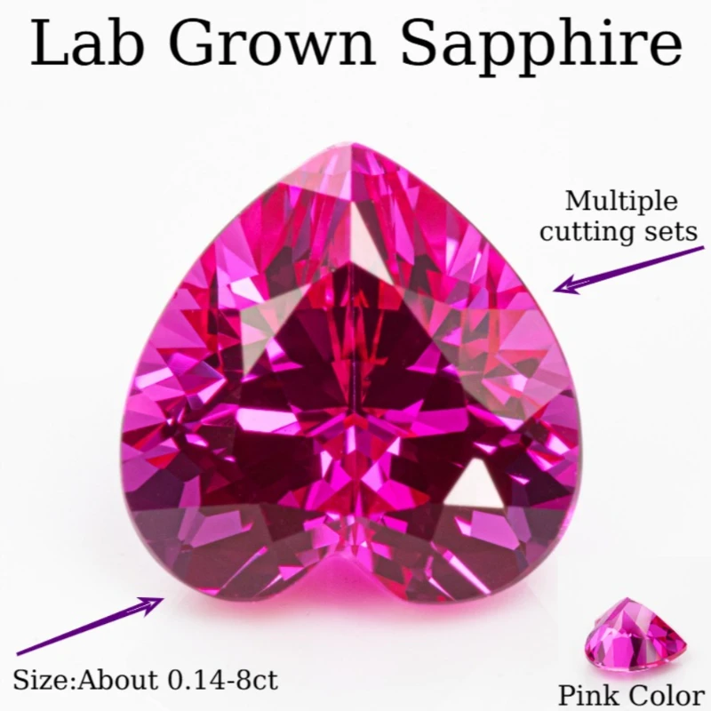 

Lab Grown Sapphire Pink Color for Jewel Making DIY Ring Necklace Earrings Main Materials with AGL Certificate Daily matching-M