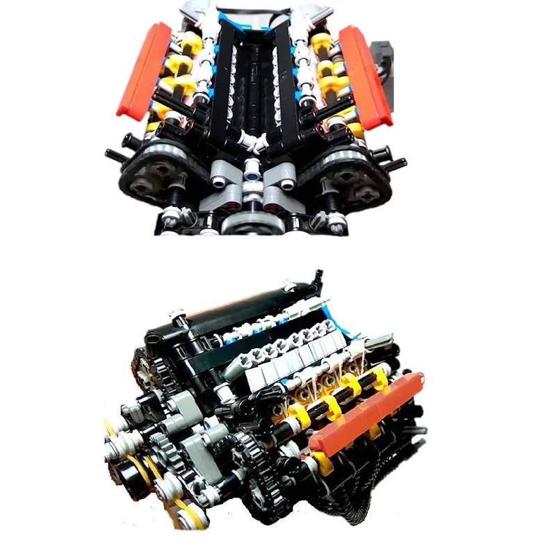 MOC-5880 bausteine v8 motor motor junge montiert modifiziertes modell 781 stücke baustein spielzeug diy geschenk geburtstags geschenk