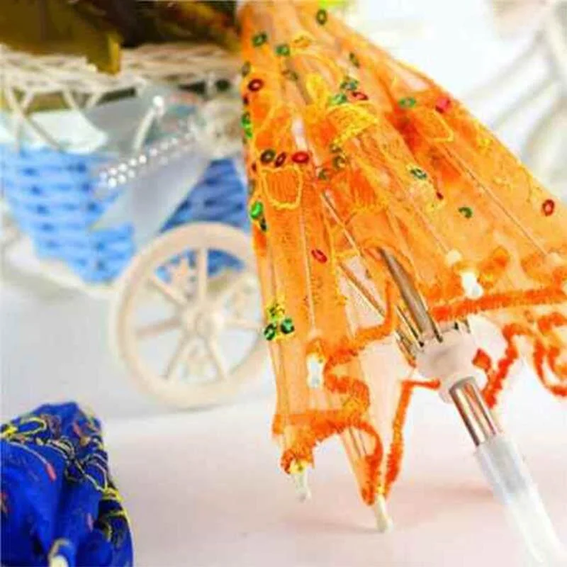  Children's Toy Umbrella Craft Lace Dance Girl Small Umbrella Decorative Vintage Embroidered Umbrella Girl's Plaything