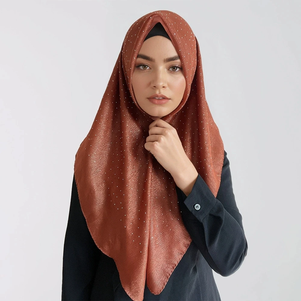 

Women Malaysian Square Scarves Foulards Female Bandana Lady Hijabs 90CM