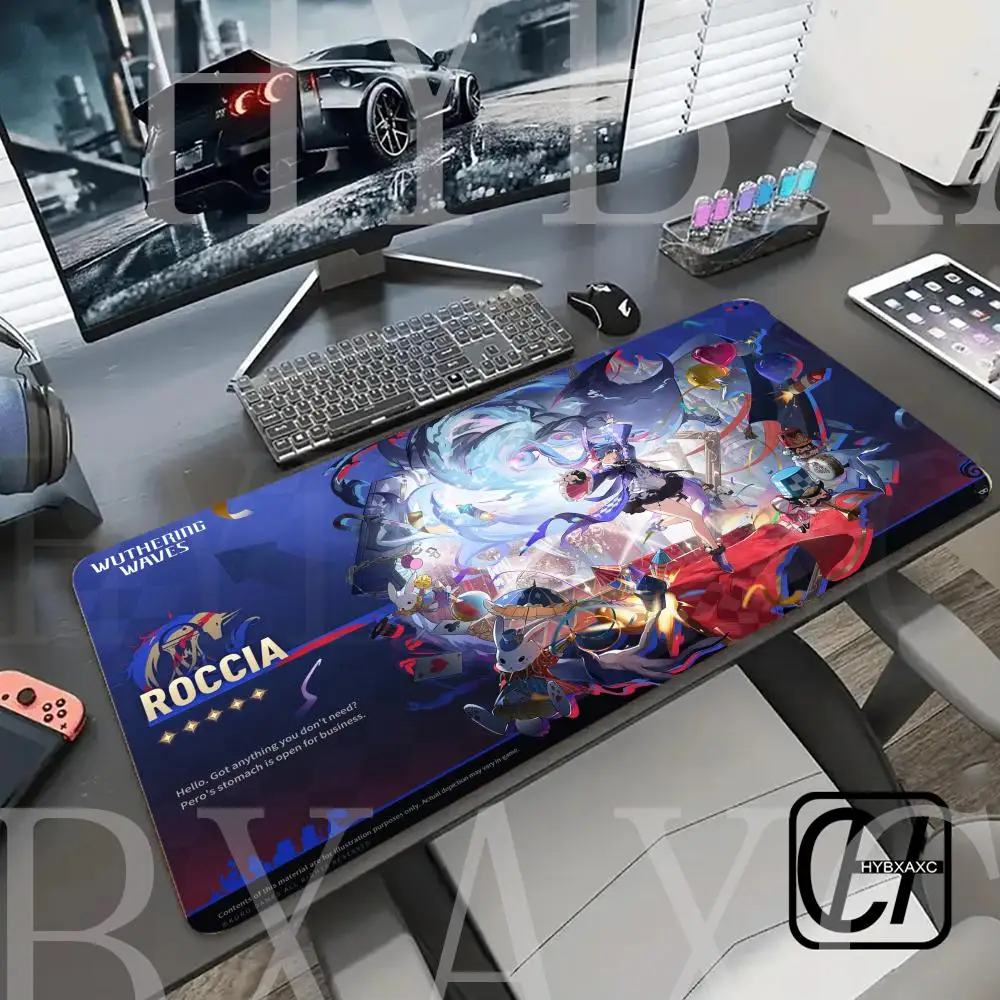 Wuthering Waves Character Illustration Mouse Pad Changli Carlotta Augusta Luno Mousepad HYBXAXC Large Computer Non-slip Desk Mat