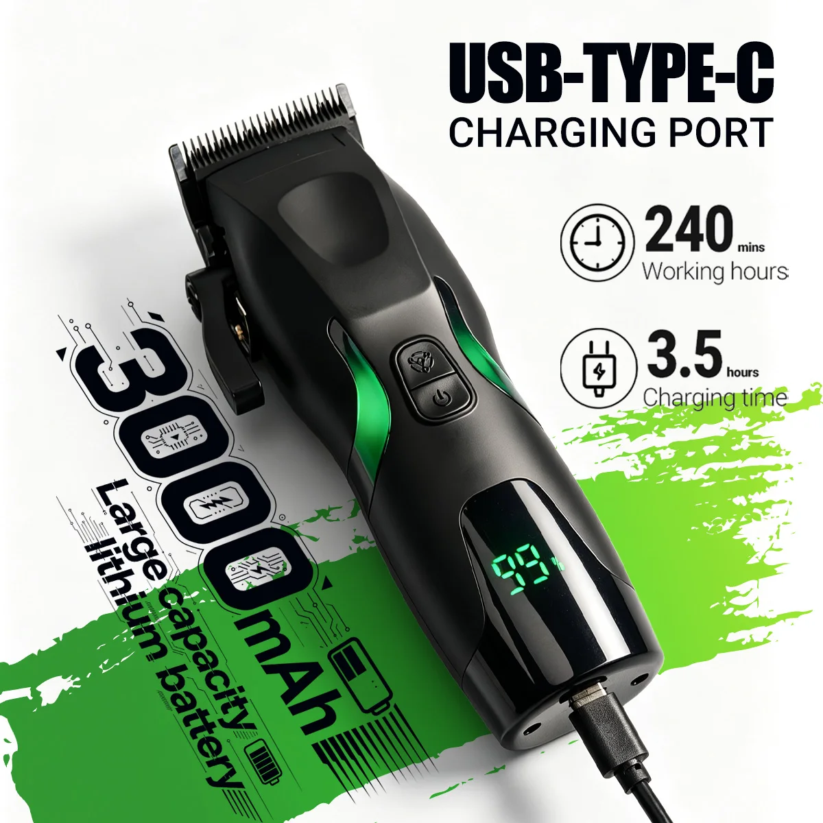 7000RPM High Torque Men's Electric Hair Clipper BL-18 Ceramic Blade Hair Trimmer BRDCLIP Barber Shop Salon Hair Salon Clipper - view 5