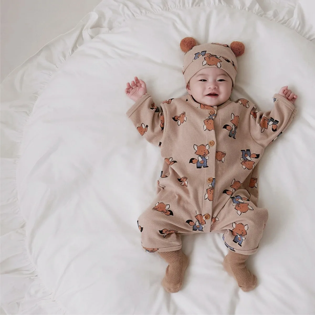 

Toddler Kid Girls Two-piece Set 2025 Autumn Infant Baby Girls Cartoon Printed Bodysuits Casual Toddler Kid Girls Overalls+hat