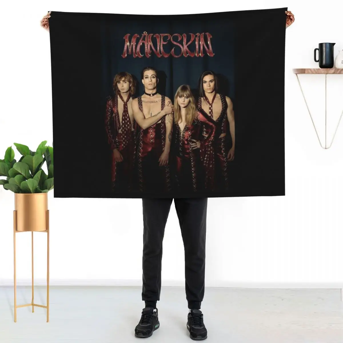 M?neskin rock band Maneskin Throw Blanket Thermals For Travel for winter Custom Beach funny gift Large Blankets