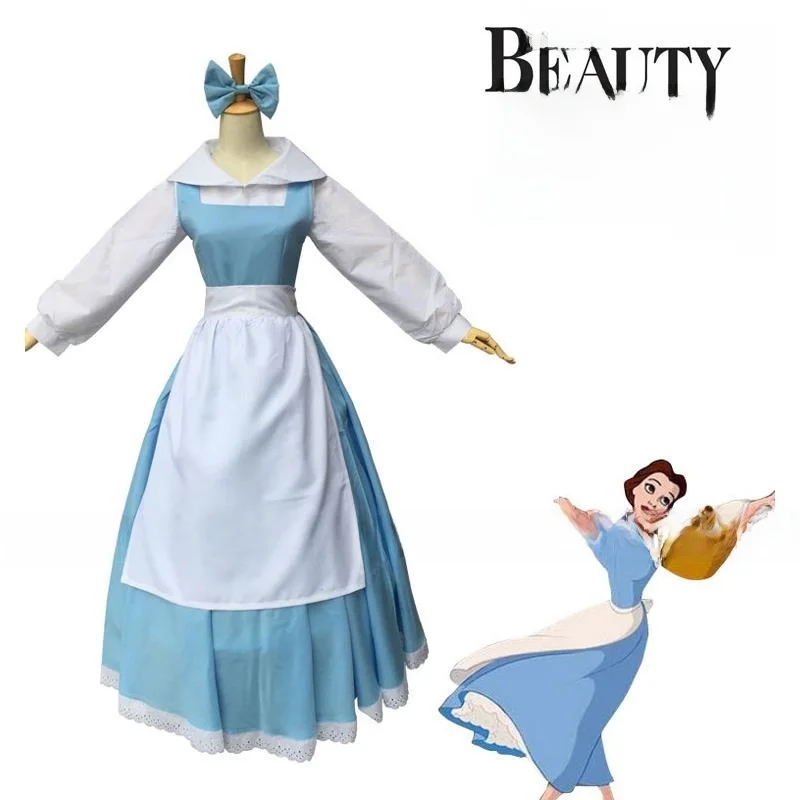 

Взрослый Beau And the Beast Belle Юбка принцессы Костюм горничной Сценическое представление Хэллоуин Костюм Китайский производитель