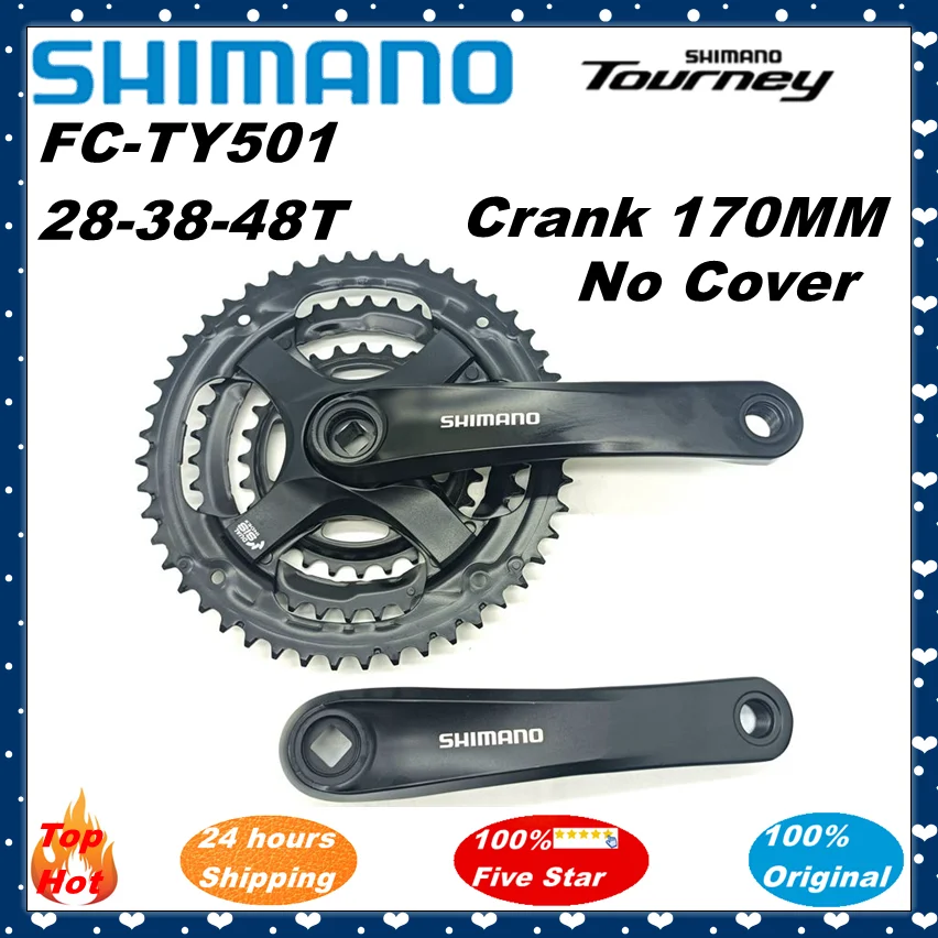 Shimano Tourney FC-TY501 Bike Crankset 24-34-42T/28-38-48T Bicycle Chainwheel FC TY501 6/7/8 Speed Bicycle Crank 170mm TY501