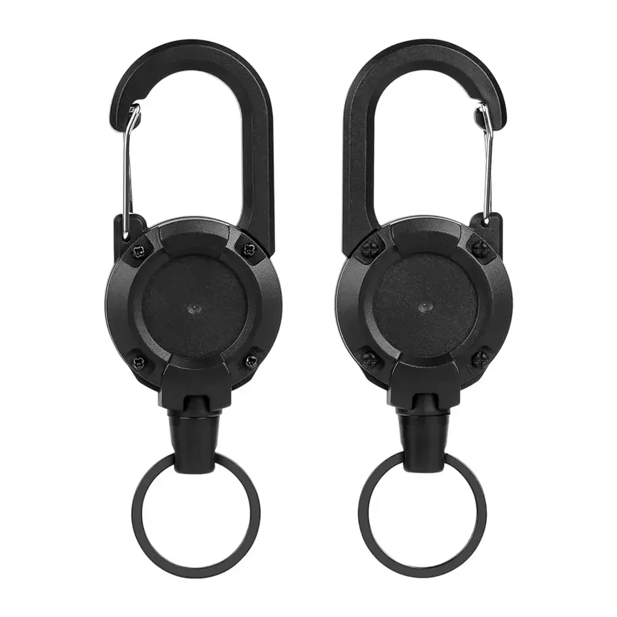 N37R_6N 5PCS Outdoor Retractable Wire Rope Retractable Keychain Reel