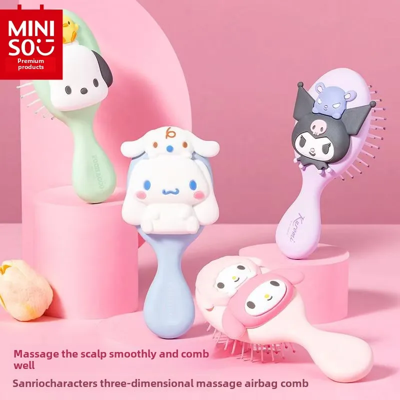 

MINISO Comb Female Long Handle Bone Comb Home Long Hair Comb Mini Travel Airbag Comb Massage Scalp Fluffy Genuine Authorization