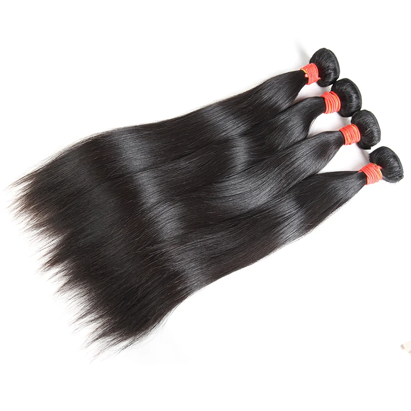 Straight Human Hair Bundles for Women Unproccessed Raw Virgin Hair Weave Double Drawn Natural Virgin Hair Bundle Thick Hair End