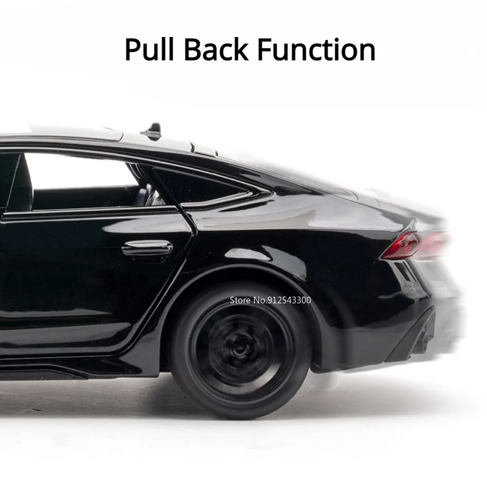 1:32 RS7 A4 Model Car Toy Alloy Diecast High Simulation Sound Light Pull Back Vehicles Models for Kids Collection Birthday Gifts