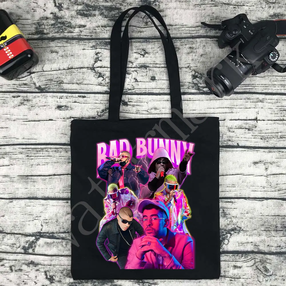 Saco Comprador Dobrável Bad Bunny, Bolsas De Ombro De Lona, Saco De Praia, Álbum De Música, Bolsas De Compras, Bolsas Eco, UN VERANO SIN e TI