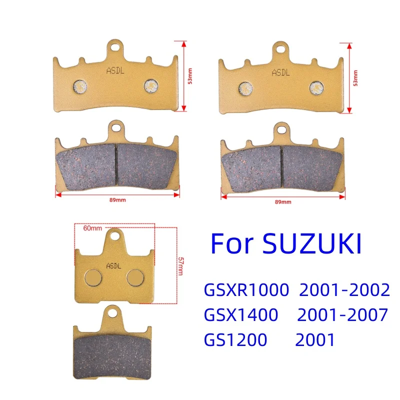 Front Rear Brake Pads For SUZUKI GSXR1000 GS1200 GSF1200 GSX1400 GSXR 1000 GS 1200 GSX 1400 2001 2002 2003 2004 2005 2006 2007