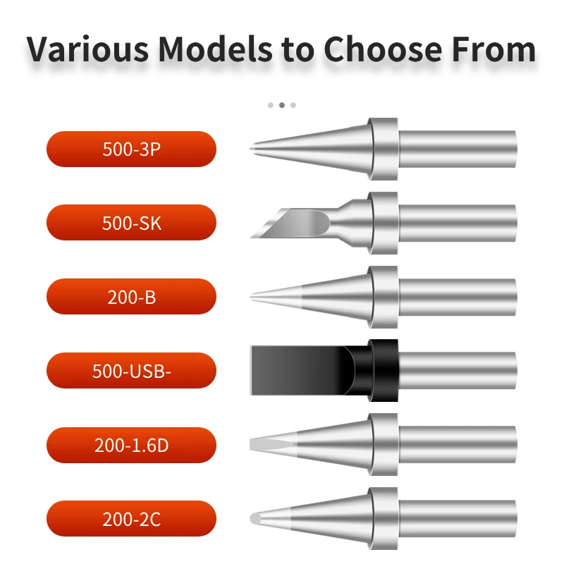 Wholesale 500 Series Copper Soldering IronTip For 205H High Fequency Lead-free Tips Soldering Station Tools