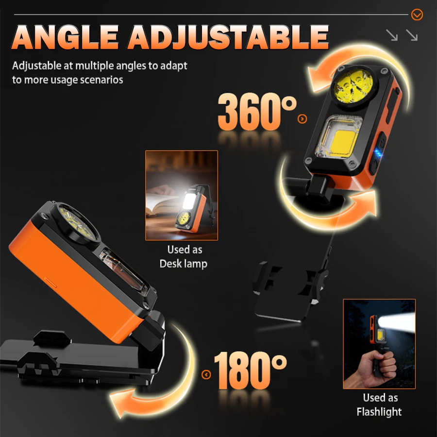 Portable Rechargeable COB LED Handheld Flashlights With Angle Adjustable Sensor Magnetic Headlamp For Outdoor Fishing Camping