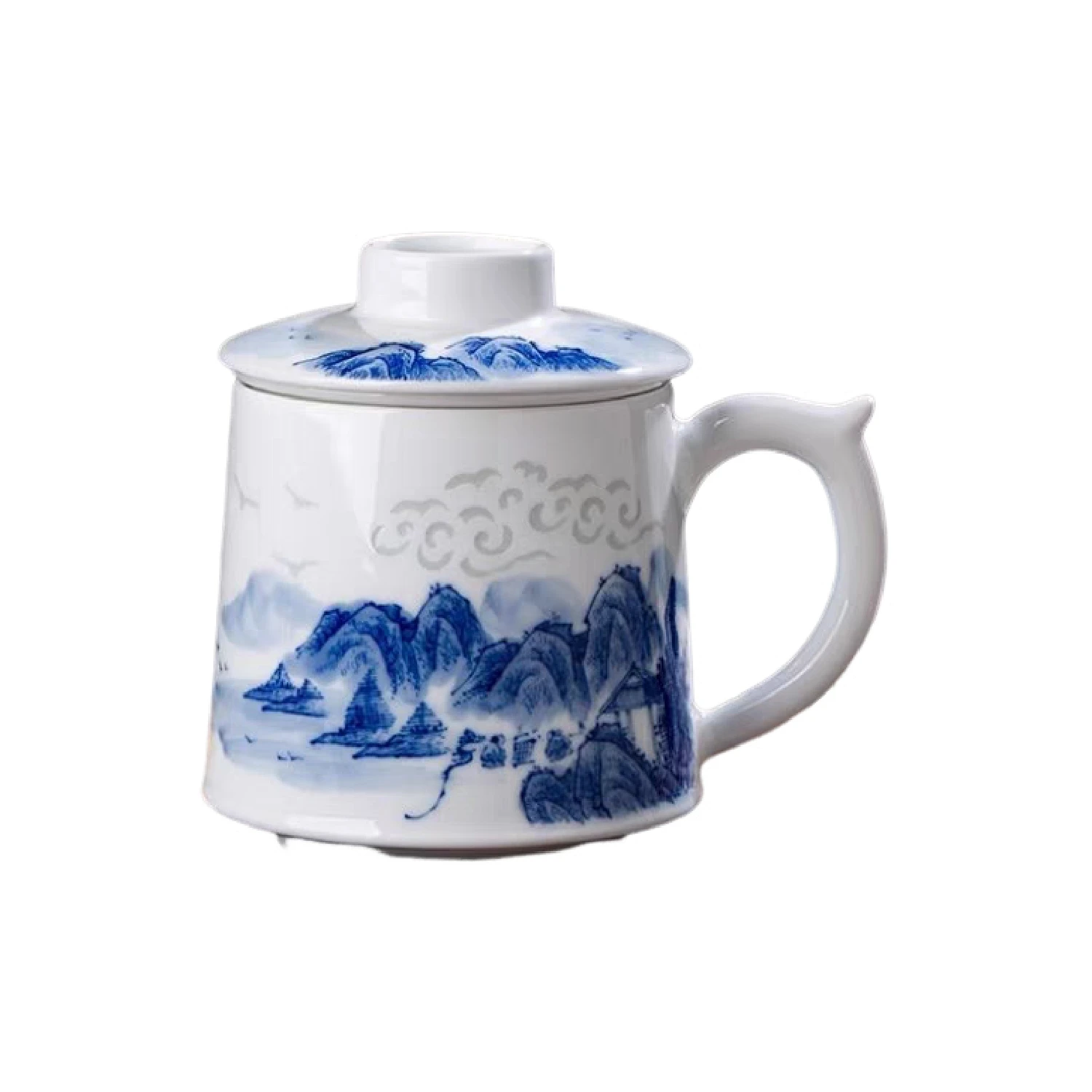

Jingdezhen ceramic hand-painted blue and white exquisite with cover filter household teacup personal men's and women's business