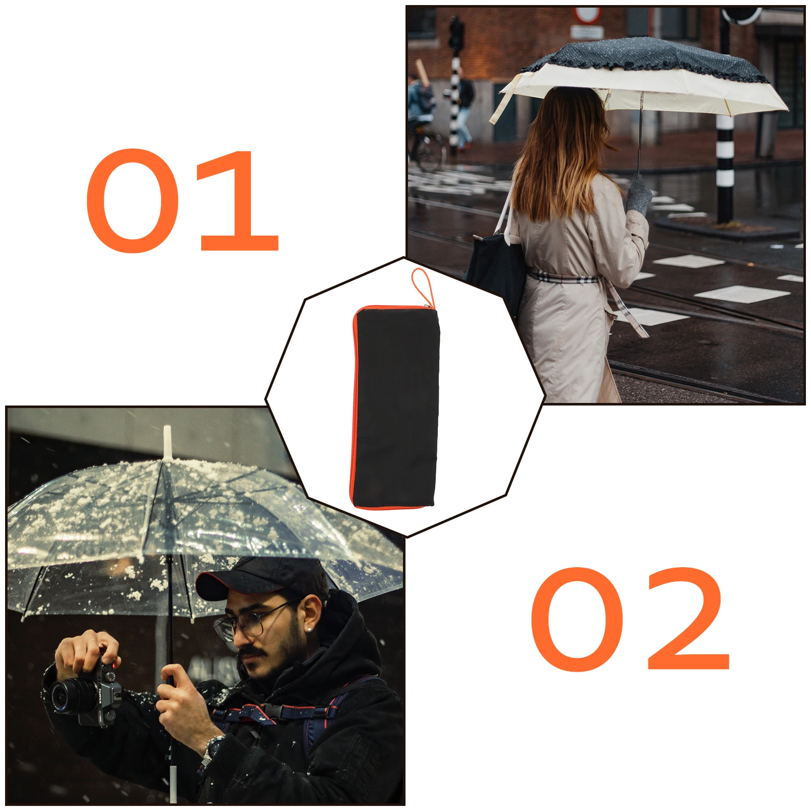 

Waterproof Umbrella Case Folding Design Easy to Use Portable for Car Home Travel Prevent Water Drops Umbrella Bag