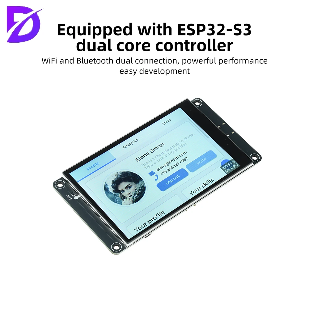 ESP32-S3 4.0-inch WiFi Bluetooth Development Board 320 * 480 Resolution Intelligent Display Screen Touch Screen for Xiaozhi AI