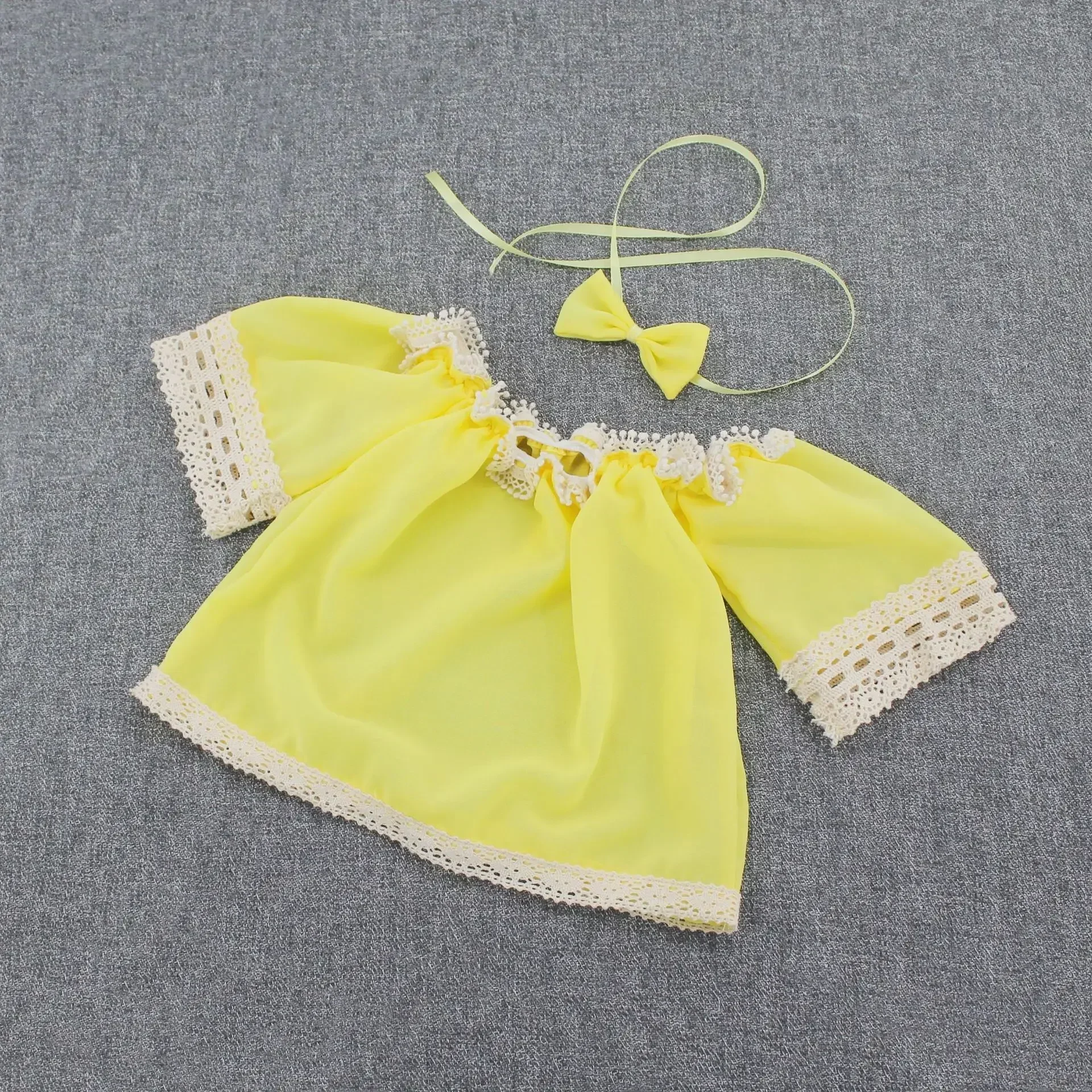 

Charming Baby Clothing for Photography - Newborn Girls' Bare-shouldered Dress with Bowknot Head Decoration