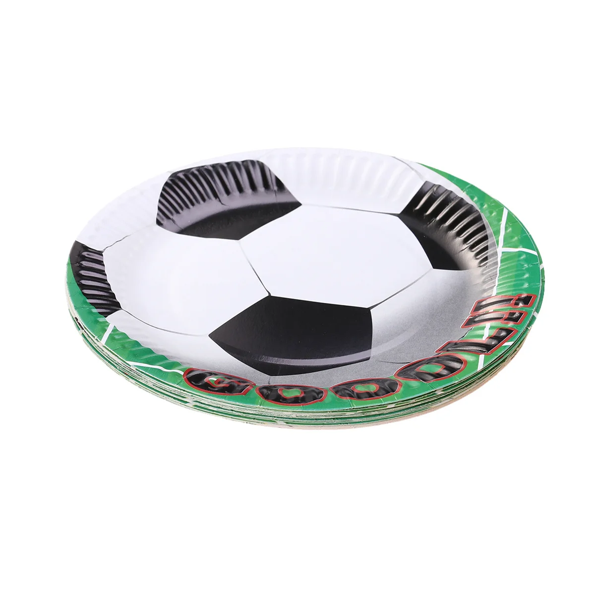 

20 pcs Disposable Football Pattern Party Plates Birthday Paper Tray Dishes Eco-Friendly Natural Material For Meal