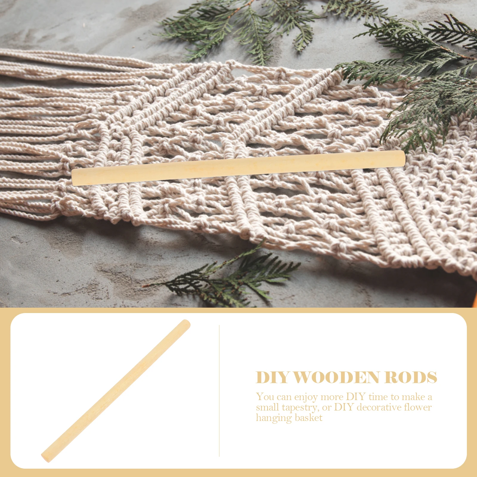 

100pcs Mini Tapestry Rods Small Wood Stick Decoration Diy Hanging Poles For Festival Flags Tapestry Making Unfinished Wooden