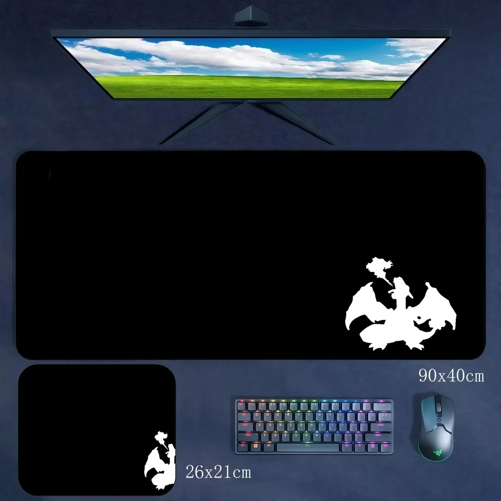 Non-slip and Dirt-resistant Rubber Mouse Pad Cartoon Pokémon Boys E-sports Mouse Pad Keyboard Pad Large Size 40x90cm Table Mat