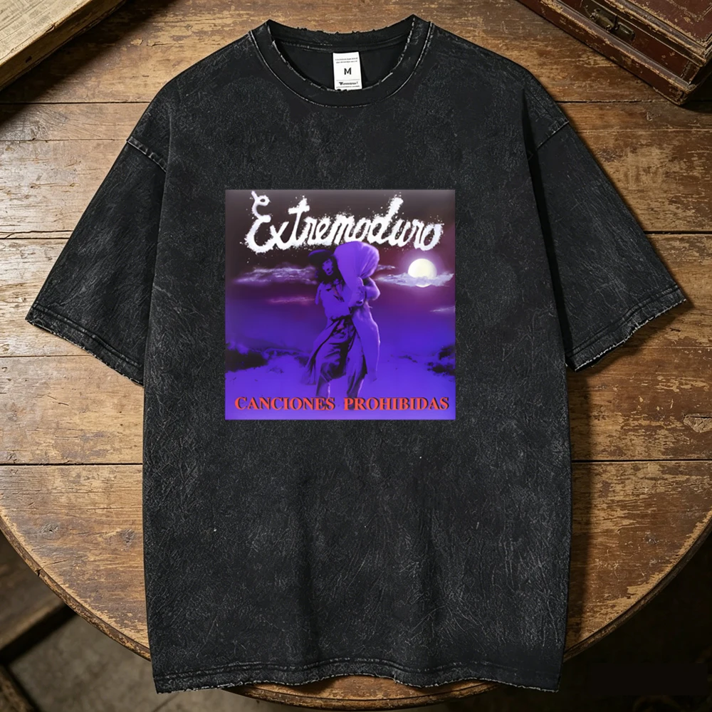 Extremoduro Vintage Washed cotton top tees men Y2k Trendy 2000s graphic anime Punk shirt hip hop Retro Colorful women