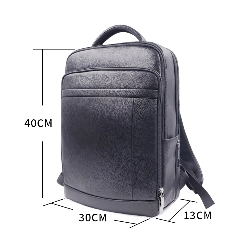 Fingerprint Lock USB Charging Waterproof Anti-Theft Laptop Backpack Vintage Men Genuine Leather Backpack Laptop Manufacture