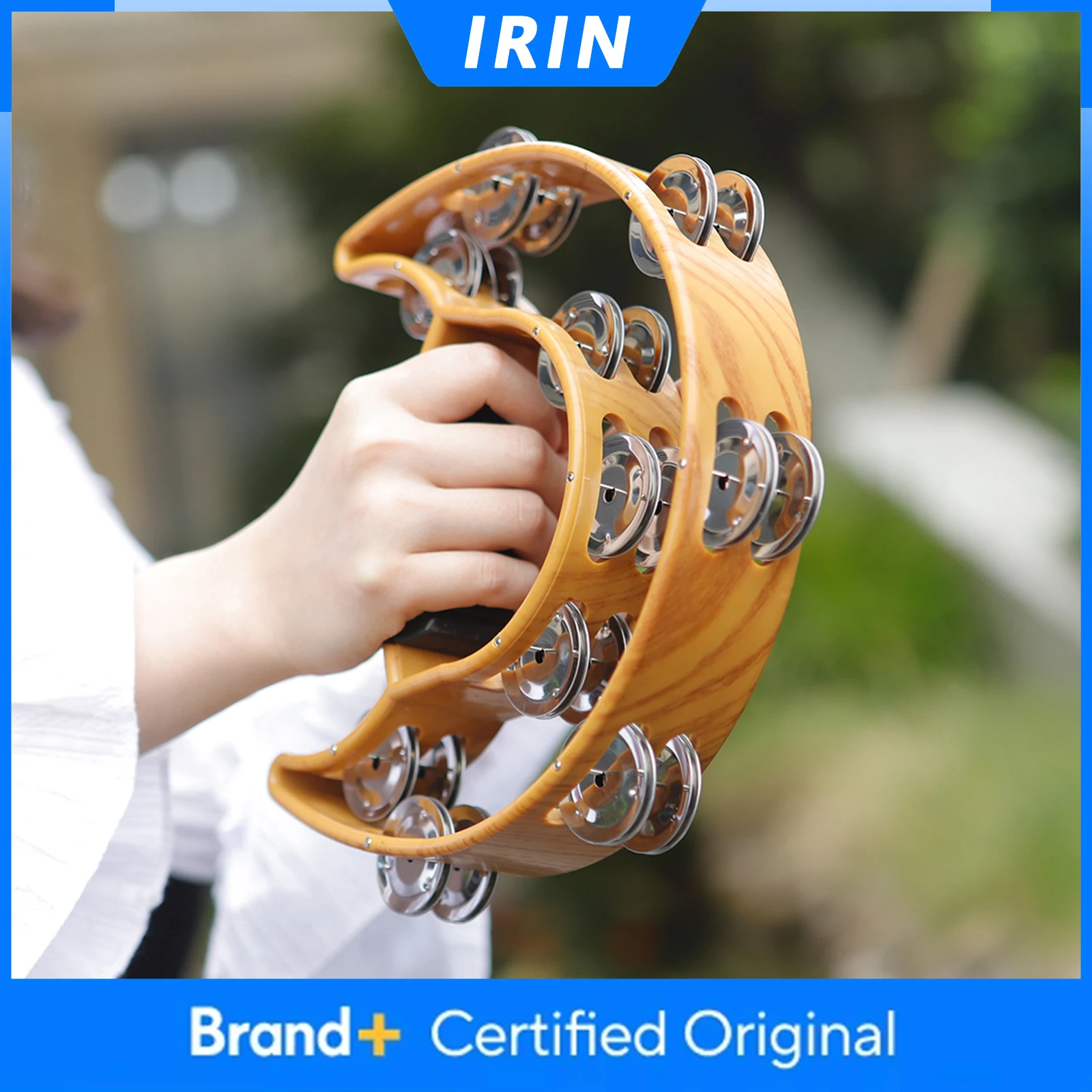 

Ручная погремушка Orff Tambourine, двойные ряды колокольчиков, детская музыка, просветление, музыкальные развивающие игрушки, ударные инструменты