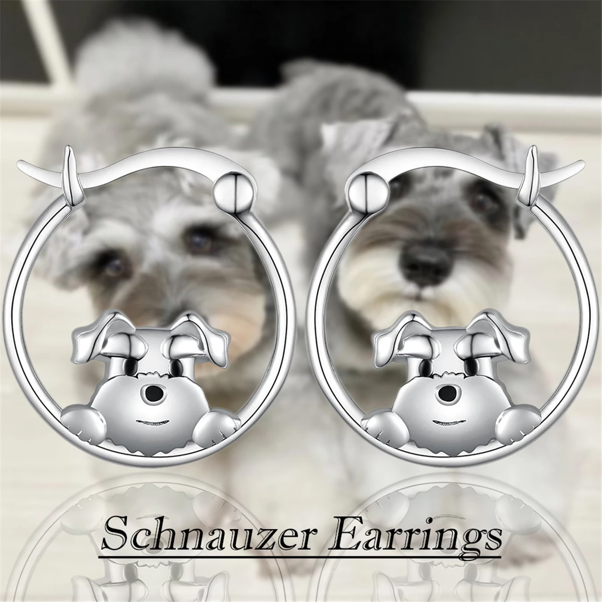 1Pair Cute Schnauzer Earrings Exquisite Women\'s Cartoon Pet Dog Memorial Jewelry Accessories Dog Lovers Perfect Holiday Gift
