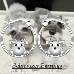 1Pair Cute Schnauzer Earrings Exquisite Women's Cartoon Pet Dog Memorial Jewelry Accessories Dog Lovers Perfect Holiday Gift
