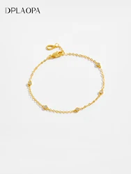 DPLAOPA Gold Recycled Sterling Silver Bracelet  5pcs Zircon CZ Laurena Charm Bracelet Luxury Fine Jewelry 2022 Wedding Gift