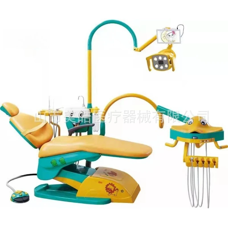 Pediatric Dental Chair Unit,Cartoon Design Kids Dental Treatment Chair,Electric Oral Surgery Table with LED,Adjustable Height
