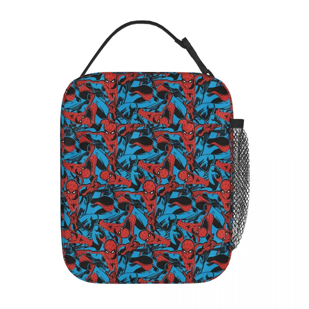 Retro Spider Man Web Shooting Lunch Bag Picnic Lunch Box For Child Vintage Designer Thermal Tote Handbags Oxford Cooler Bag