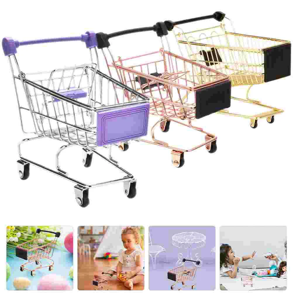 6 Pcs Mini Shopping Cart Toddler Push Toy Kids Grocery for Toys Toddlers 1-3 Children’s