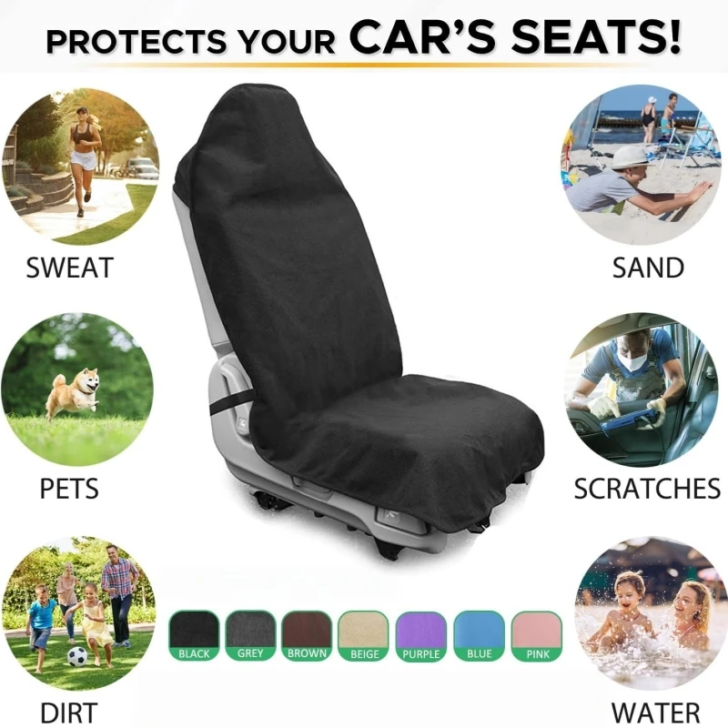 Waterproof Car Seat Cover Non Slip Sweat Absorbent Seat Protector Pad Universal Fit Front Cushion Cover for SUV Truck Interior