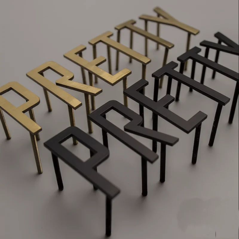 Letras de aço inoxidável sólidas cortadas a laser personalizadas, letras de metal pintadas, logotipo da empresa de sinal de loja