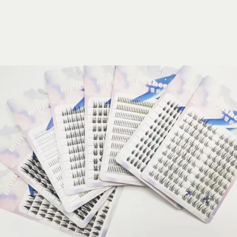 100 Cluster Ciglia autoadesive Estensione ciglia finte lunghe naturali NESSUN colla necessaria Ciglia individuali Strumenti per il trucco fai da te