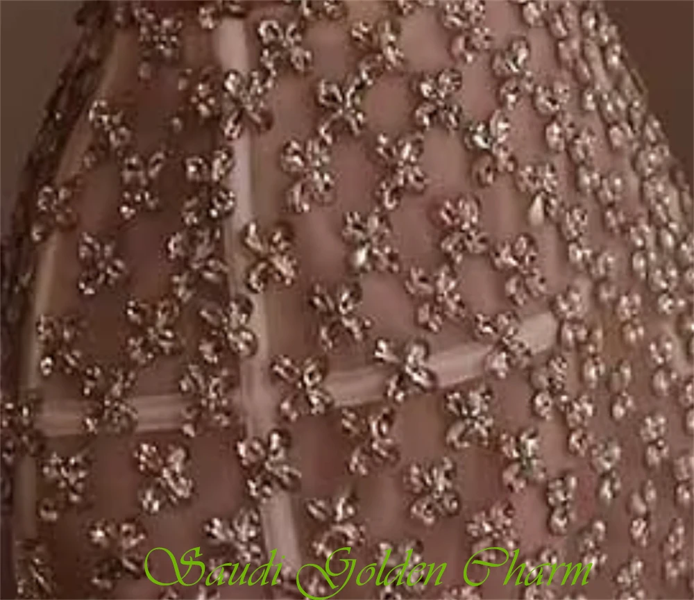 تخصيص بسيط البيج اورجانزا مساء اللباس الرسمي الحبيب أكمام فساتين المشاهير مثير البسيطة طول كريستال فساتين حفلة موسيقية