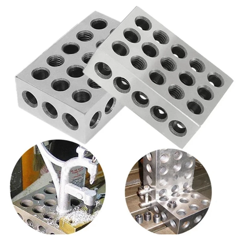 

1-2-3 Inch 23-Hole Parallel Pad Milling Machine Parallel Pad Vise Flat Contour Block Woodworking Milling Tool Easy Install