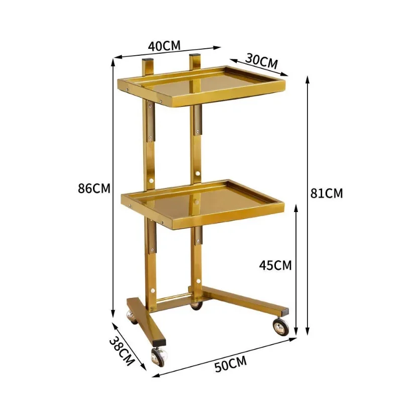 Wózek fryzjerski ze stali nierdzewnej do strzyżenia włosów Składane farbowanie Salon fryzjerski Specyficzny wózek Organizer Wózek Bar Beauty 서빙카트