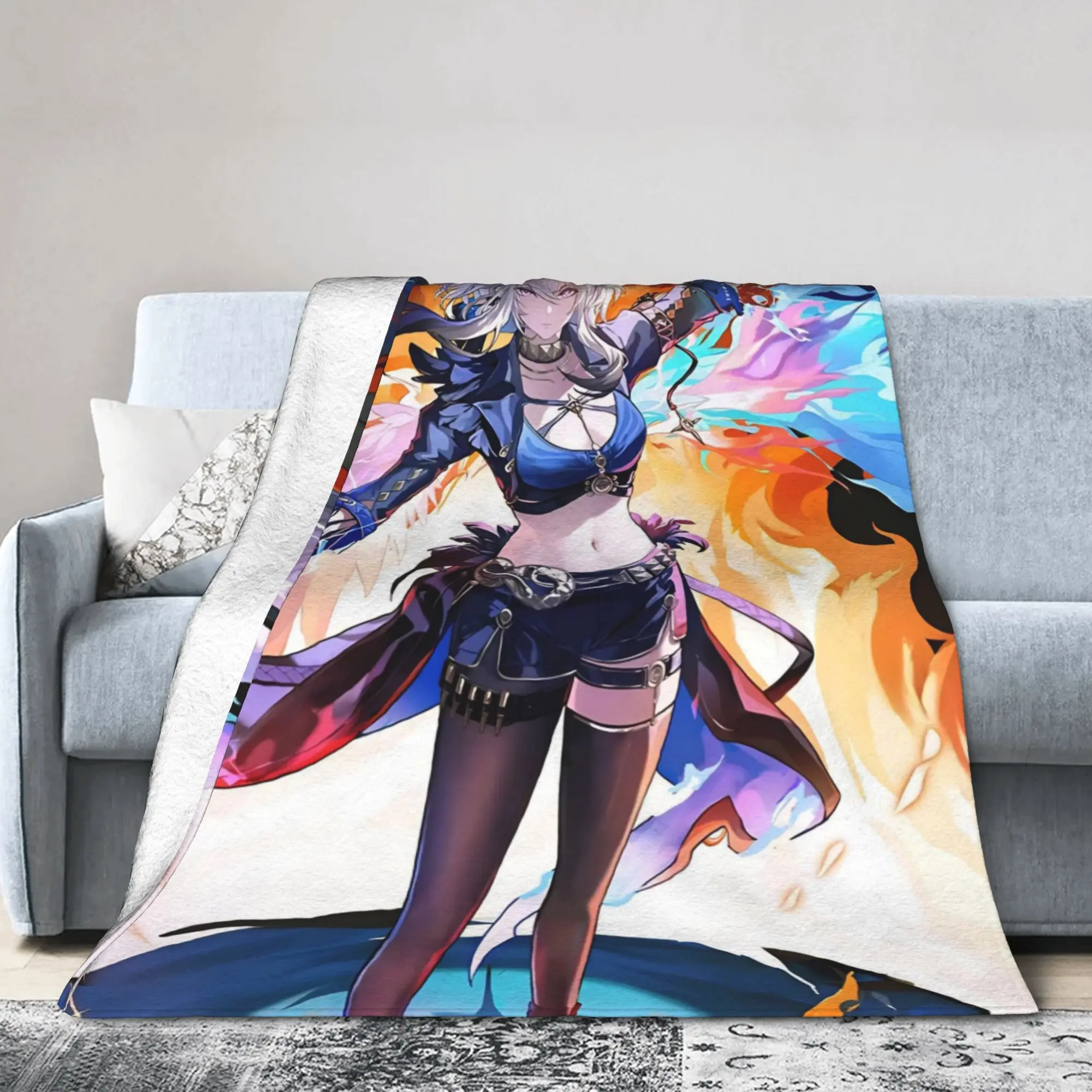 Wuthering Waves WuWa Galbrena بطانية لعبة أنيمي الصوف الجدة لينة رمي بطانية للمفرش الشتاء السفر #1