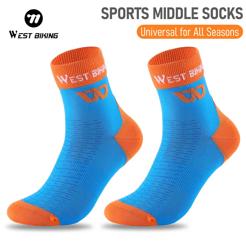 WEST BIKING Men's Basketball Socks Middle Breathable Towel Bottom Colorful Fitness Running Cycling Hiking Sports Socks  ﻿