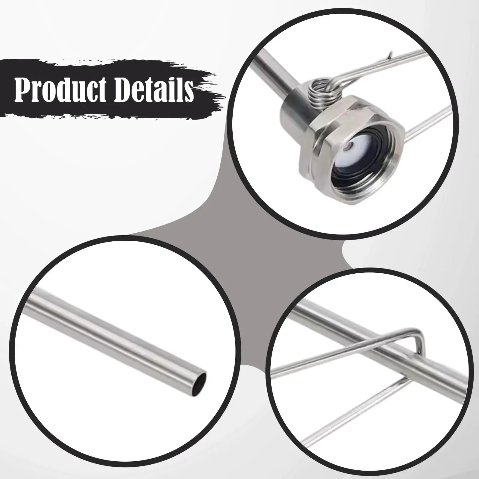 Stainless Steel Beer Bottle Washer High Pressure Jet Cleaner Easy Attach Carboy Washing Device for Home Bar Kitchen