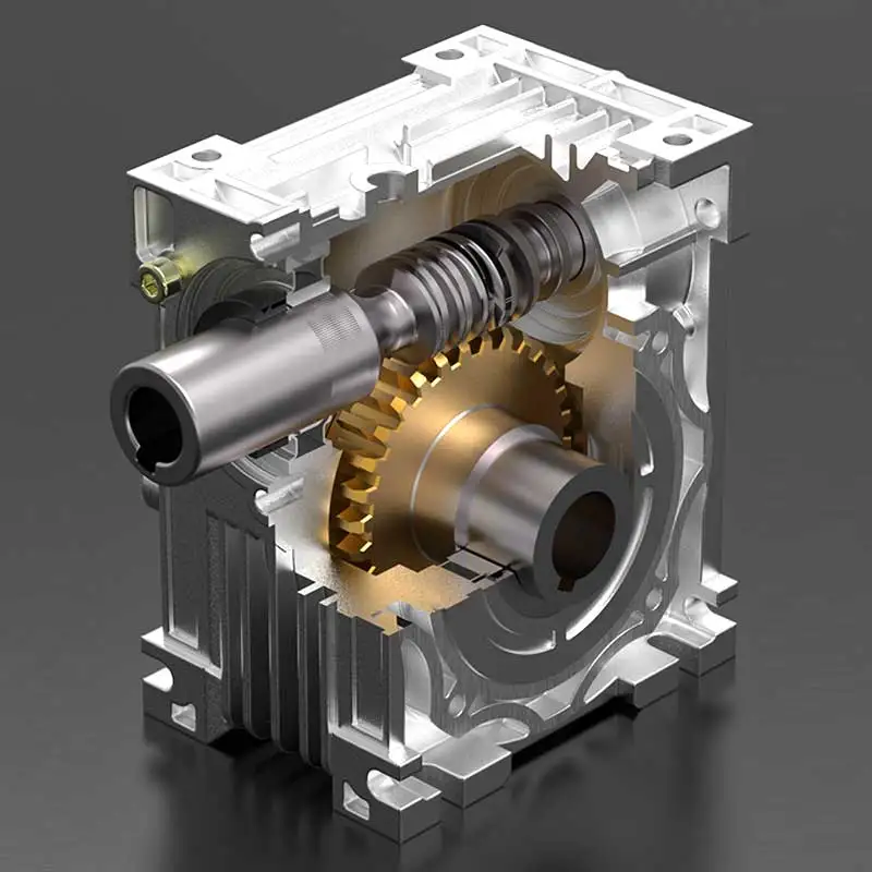 Worm Gear Reducer NMRV030 High Torque Gearbox Reducer Input 9/11mm Output 14mm Gear Ratio 5:1/80:1 Suitable for Nema23 Motor